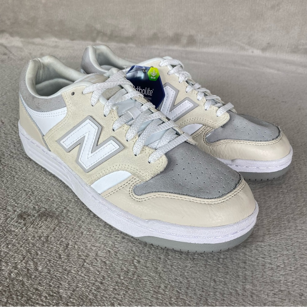 New Balance 480 Shoes Mens Size 8.5 Off White Gray Suede Ortholite Retro